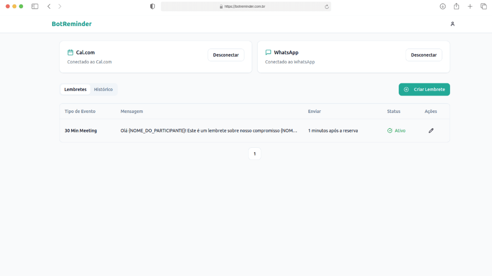 BotReminder Dashboard